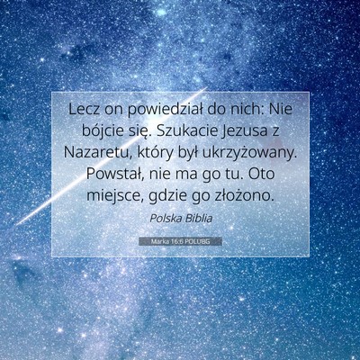 Picture 07 - Marka 16:6 POLUBG - Lecz on powiedział do nich: Nie bójcie się. - Bible Verse Picture