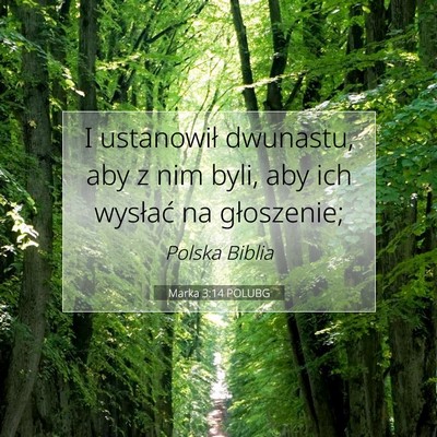 Picture 07 - Marka 3:14 POLUBG - I ustanowił dwunastu, aby z nim byli, aby ich - Bible Verse Picture