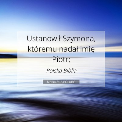 Picture 07 - Marka 3:16 POLUBG - Ustanowił Szymona, któremu nadał imię - Bible Verse Picture
