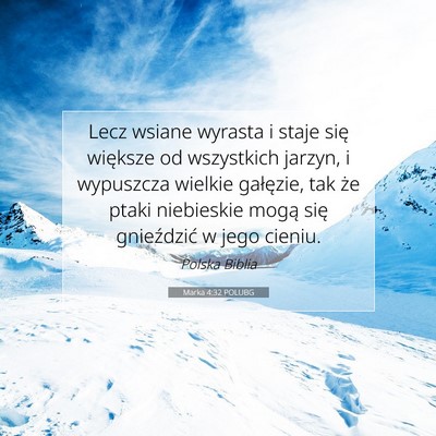 Picture 07 - Marka 4:32 POLUBG - Lecz wsiane wyrasta i staje się większe od - Bible Verse Picture