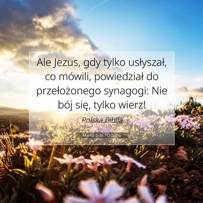 Picture 07 - Marka 5:36 POLUBG - Ale Jezus, gdy tylko usłyszał, co mówili, - Bible Verse Picture