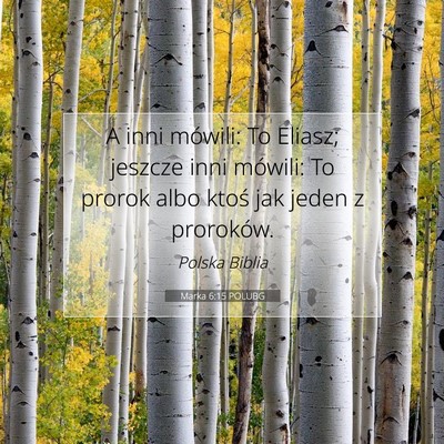 Picture 07 - Marka 6:15 POLUBG - A inni mówili: To Eliasz; jeszcze inni mówili: - Bible Verse Picture