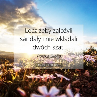 Picture 07 - Marka 6:9 POLUBG - Lecz żeby założyli sandały i nie wkładali - Bible Verse Picture