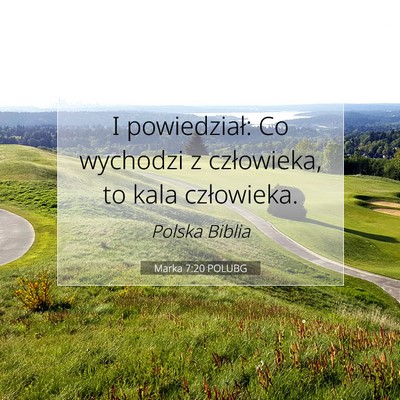 Picture 07 - Marka 7:20 POLUBG - I powiedział: Co wychodzi z człowieka, to kala - Bible Verse Picture