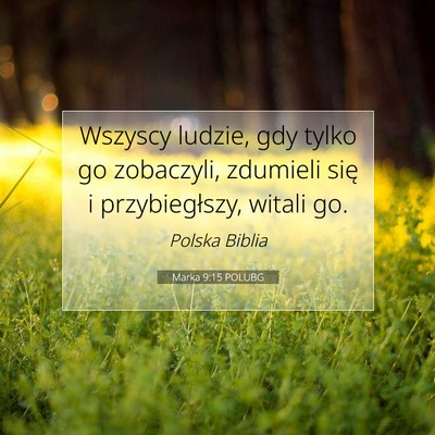 Picture 07 - Marka 9:15 POLUBG - Wszyscy ludzie, gdy tylko go zobaczyli, zdumieli - Bible Verse Picture