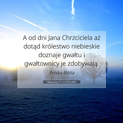 Picture 07 - Mateusza 11:12 POLUBG - A od dni Jana Chrzciciela aż dotąd królestwo - Bible Verse Picture