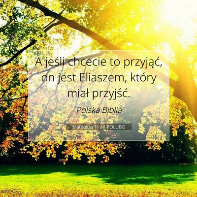 Picture 07 - Mateusza 11:14 POLUBG - A jeśli chcecie to przyjąć, on jest Eliaszem, - Bible Verse Picture