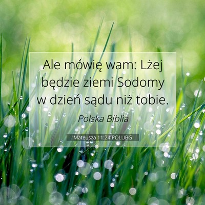 Picture 07 - Mateusza 11:24 POLUBG - Ale mówię wam: Lżej będzie ziemi Sodomy w - Bible Verse Picture