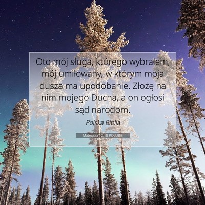 Picture 07 - Mateusza 12:18 POLUBG - Oto mój sługa, którego wybrałem, mój - Bible Verse Picture