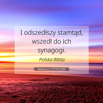 Picture 07 - Mateusza 12:9 POLUBG - I odszedłszy stamtąd, wszedł do ich - Bible Verse Picture