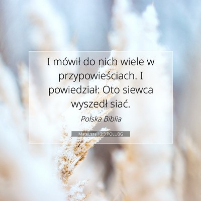 Picture 07 - Mateusza 13:3 POLUBG - I mówił do nich wiele w przypowieściach. I - Bible Verse Picture