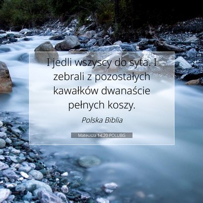 Picture 07 - Mateusza 14:20 POLUBG - I jedli wszyscy do syta. I zebrali z pozostałych - Bible Verse Picture