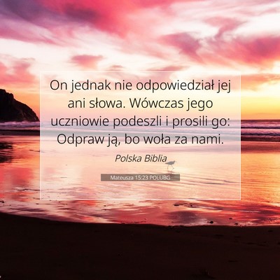 Picture 07 - Mateusza 15:23 POLUBG - On jednak nie odpowiedział jej ani słowa. - Bible Verse Picture