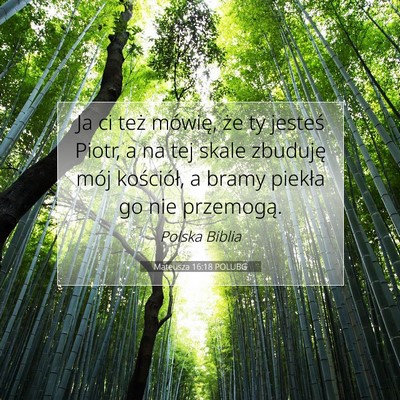 Picture 07 - Mateusza 16:18 POLUBG - Ja ci też mówię, że ty jesteś Piotr, a na - Bible Verse Picture