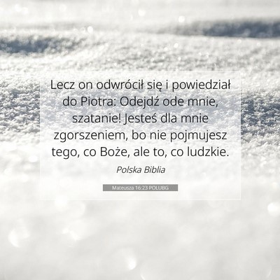 Picture 07 - Mateusza 16:23 POLUBG - Lecz on odwrócił się i powiedział do Piotra: - Bible Verse Picture
