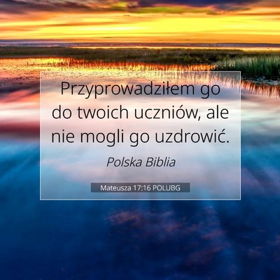 Picture 07 - Mateusza 17:16 POLUBG - Przyprowadziłem go do twoich uczniów, ale nie - Bible Verse Picture