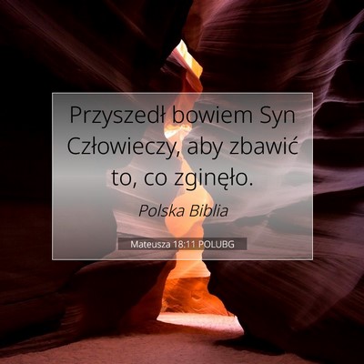 Picture 07 - Mateusza 18:11 POLUBG - Przyszedł bowiem Syn Człowieczy, aby zbawić - Bible Verse Picture