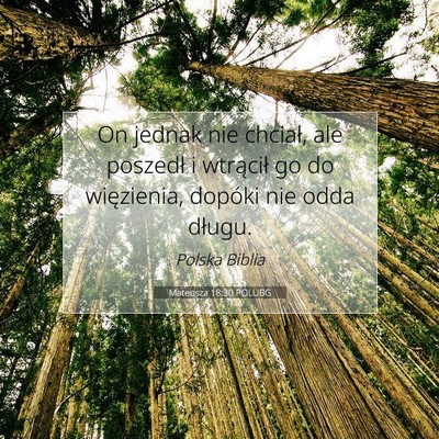 Picture 07 - Mateusza 18:30 POLUBG - On jednak nie chciał, ale poszedł i wtrącił - Bible Verse Picture
