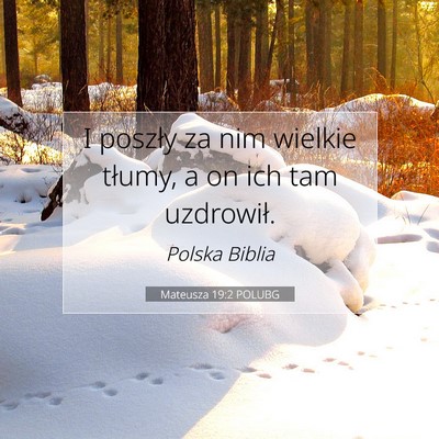 Picture 07 - Mateusza 19:2 POLUBG - I poszły za nim wielkie tłumy, a on ich tam - Bible Verse Picture