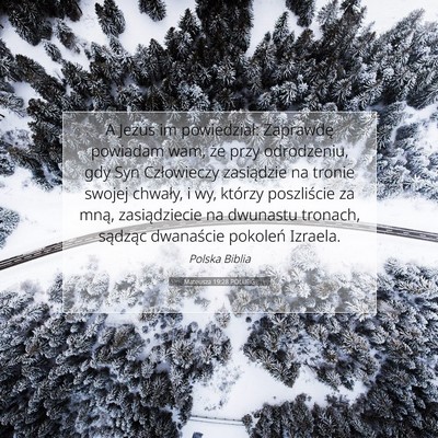 Picture 07 - Mateusza 19:28 POLUBG - A Jezus im powiedział: Zaprawdę powiadam wam, - Bible Verse Picture