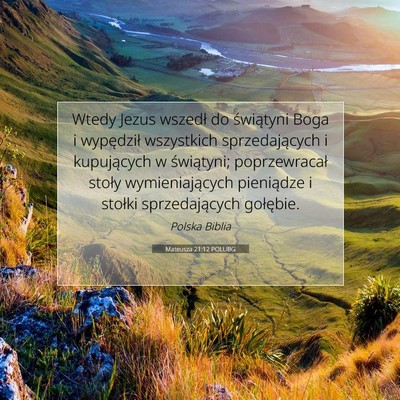 Picture 07 - Mateusza 21:12 POLUBG - Wtedy Jezus wszedł do świątyni Boga i - Bible Verse Picture
