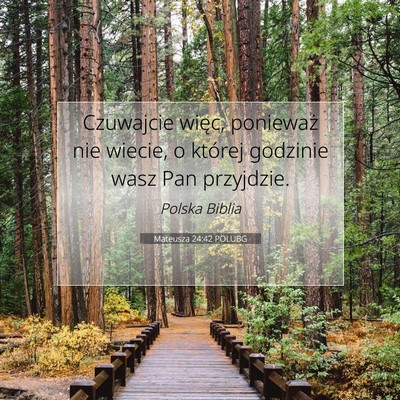 Picture 07 - Mateusza 24:42 POLUBG - Czuwajcie więc, ponieważ nie wiecie, o której - Bible Verse Picture