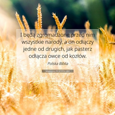 Picture 07 - Mateusza 25:32 POLUBG - I będą zgromadzone przed nim wszystkie narody, - Bible Verse Picture