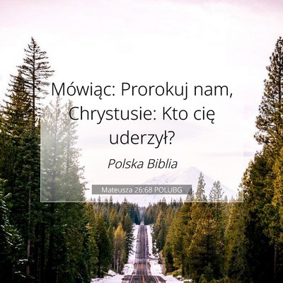Picture 07 - Mateusza 26:68 POLUBG - Mówiąc: Prorokuj nam, Chrystusie: Kto cię - Bible Verse Picture