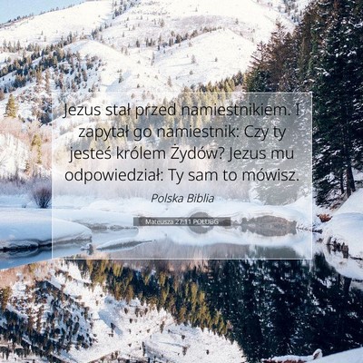 Picture 07 - Mateusza 27:11 POLUBG - Jezus stał przed namiestnikiem. I zapytał go - Bible Verse Picture