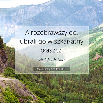 Picture 07 - Mateusza 27:28 POLUBG - A rozebrawszy go, ubrali go w szkarłatny - Bible Verse Picture