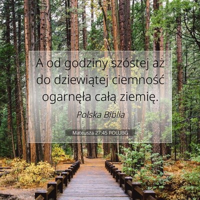 Picture 07 - Mateusza 27:45 POLUBG - A od godziny szóstej aż do dziewiątej - Bible Verse Picture