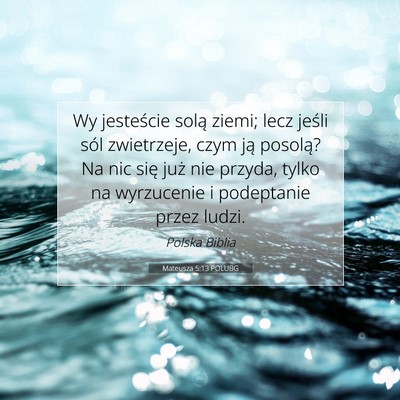 Picture 07 - Mateusza 5:13 POLUBG - Wy jesteście solą ziemi; lecz jeśli sól - Bible Verse Picture
