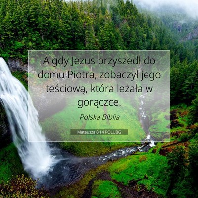 Picture 07 - Mateusza 8:14 POLUBG - A gdy Jezus przyszedł do domu Piotra, zobaczył - Bible Verse Picture