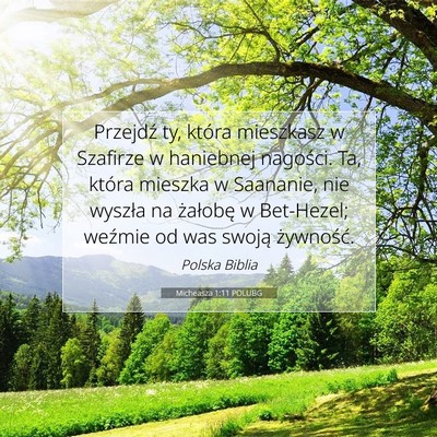 Picture 07 - Micheasza 1:11 POLUBG - Przejdź ty, która mieszkasz w Szafirze w - Bible Verse Picture