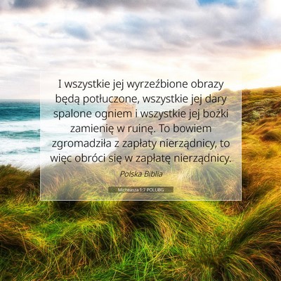 Picture 07 - Micheasza 1:7 POLUBG - I wszystkie jej wyrzeźbione obrazy będą - Bible Verse Picture