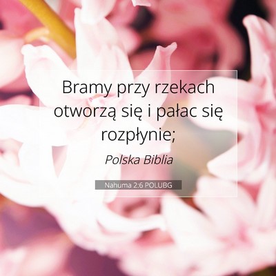 Picture 07 - Nahuma 2:6 POLUBG - Bramy przy rzekach otworzą się i pałac się - Bible Verse Picture