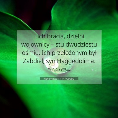 Picture 07 - Nehemiasza 11:14 POLUBG - I ich bracia, dzielni wojownicy – stu - Bible Verse Picture