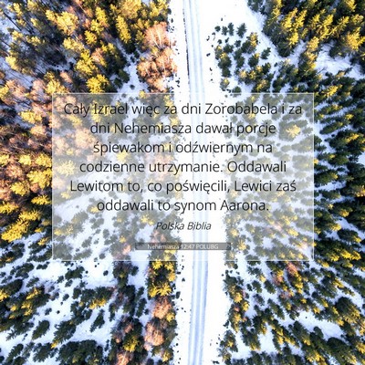 Picture 07 - Nehemiasza 12:47 POLUBG - Cały Izrael więc za dni Zorobabela i za dni - Bible Verse Picture