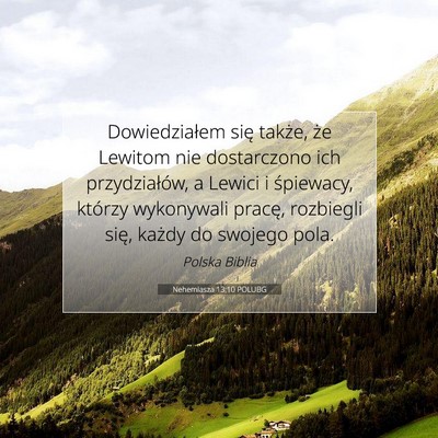 Picture 07 - Nehemiasza 13:10 POLUBG - Dowiedziałem się także, że Lewitom nie - Bible Verse Picture
