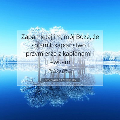 Picture 07 - Nehemiasza 13:29 POLUBG - Zapamiętaj im, mój Boże, że splamili - Bible Verse Picture