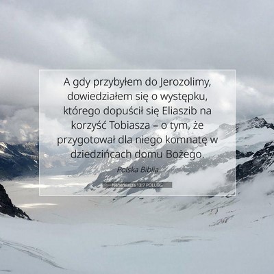 Picture 07 - Nehemiasza 13:7 POLUBG - A gdy przybyłem do Jerozolimy, dowiedziałem - Bible Verse Picture
