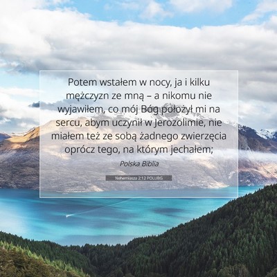 Picture 07 - Nehemiasza 2:12 POLUBG - Potem wstałem w nocy, ja i kilku mężczyzn ze - Bible Verse Picture