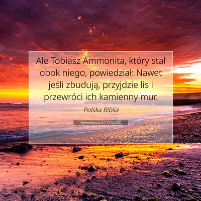 Picture 07 - Nehemiasza 4:3 POLUBG - Ale Tobiasz Ammonita, który stał obok niego, - Bible Verse Picture