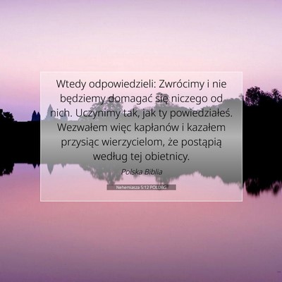 Picture 07 - Nehemiasza 5:12 POLUBG - Wtedy odpowiedzieli: Zwrócimy i nie będziemy - Bible Verse Picture