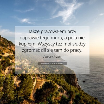 Picture 07 - Nehemiasza 5:16 POLUBG - Także pracowałem przy naprawie tego muru, a - Bible Verse Picture
