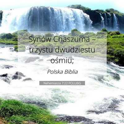 Picture 07 - Nehemiasza 7:22 POLUBG - Synów Chaszuma – trzystu dwudziestu - Bible Verse Picture