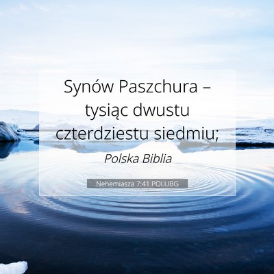 Picture 07 - Nehemiasza 7:41 POLUBG - Synów Paszchura – tysiąc dwustu czterdziestu - Bible Verse Picture
