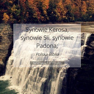 Picture 07 - Nehemiasza 7:47 POLUBG - Synowie Kerosa, synowie Sii, synowie - Bible Verse Picture