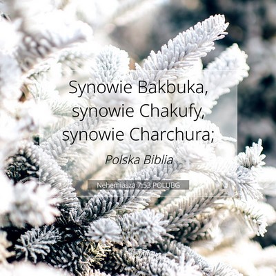 Picture 07 - Nehemiasza 7:53 POLUBG - Synowie Bakbuka, synowie Chakufy, synowie - Bible Verse Picture