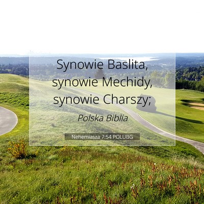 Picture 07 - Nehemiasza 7:54 POLUBG - Synowie Baslita, synowie Mechidy, synowie - Bible Verse Picture